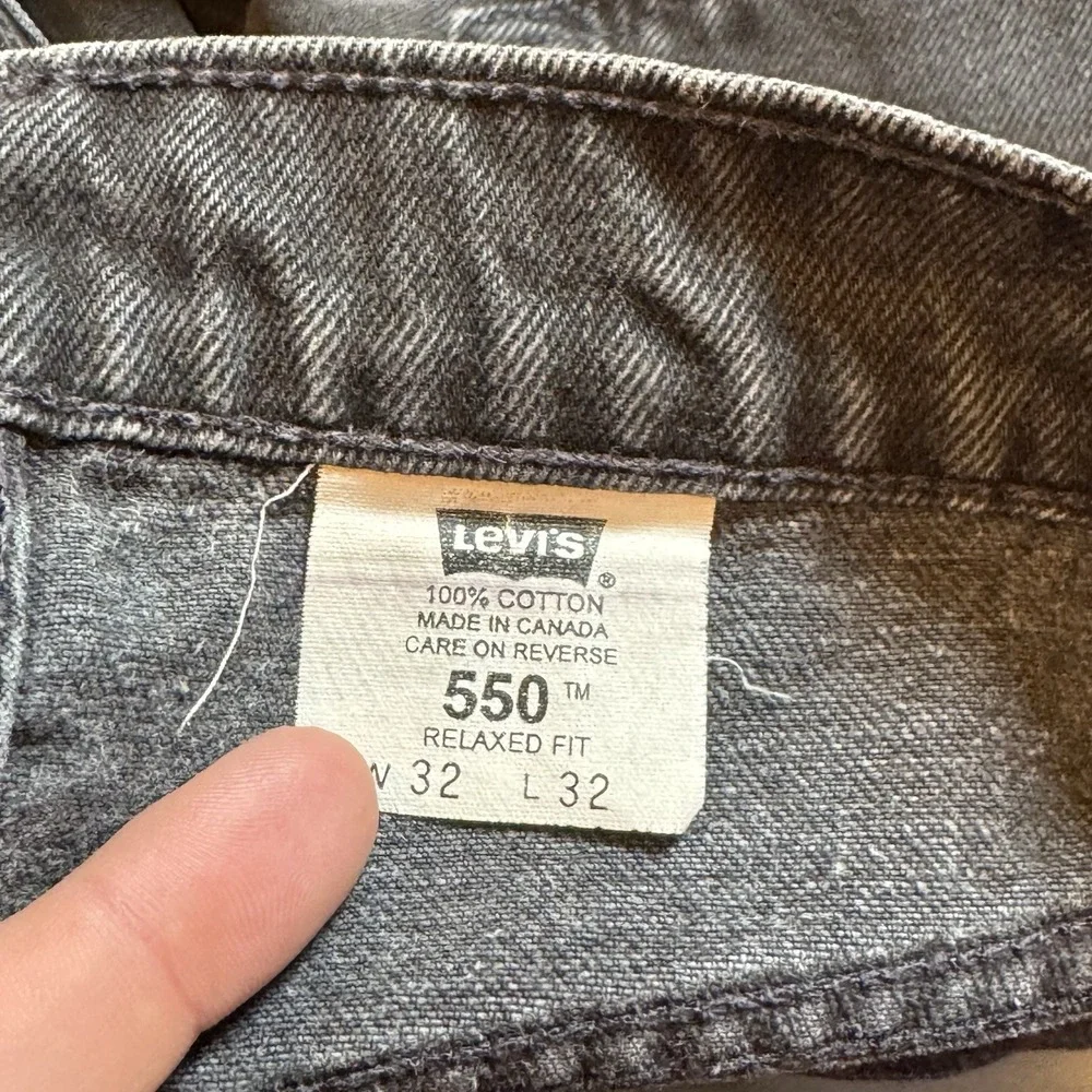 Vintage Levis 550 Jeans Mens 32x32 Fit(29x31) Relaxed Fit Black Made In Canada